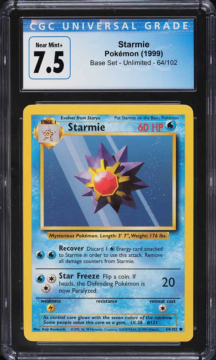 1999 Pokemon Base Set Starmie #64 CGC 7.5 NRMT+