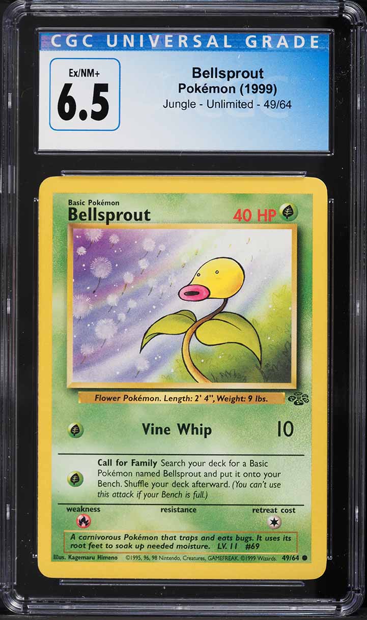 1999 Pokemon Jungle Bellsprout #49 CGC 6.5 EXMT+