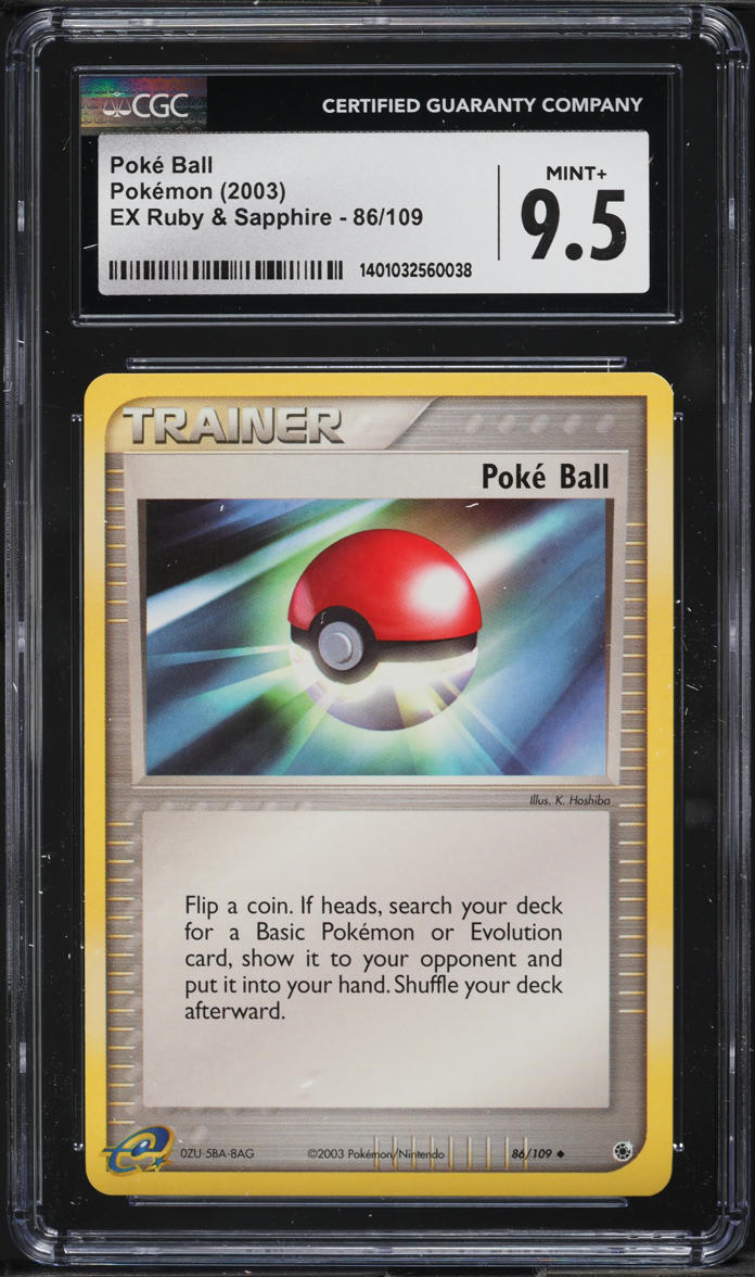 2003 Pokemon EX Ruby & Sapphire Poke Ball #86 CGC 9.5 MINT+