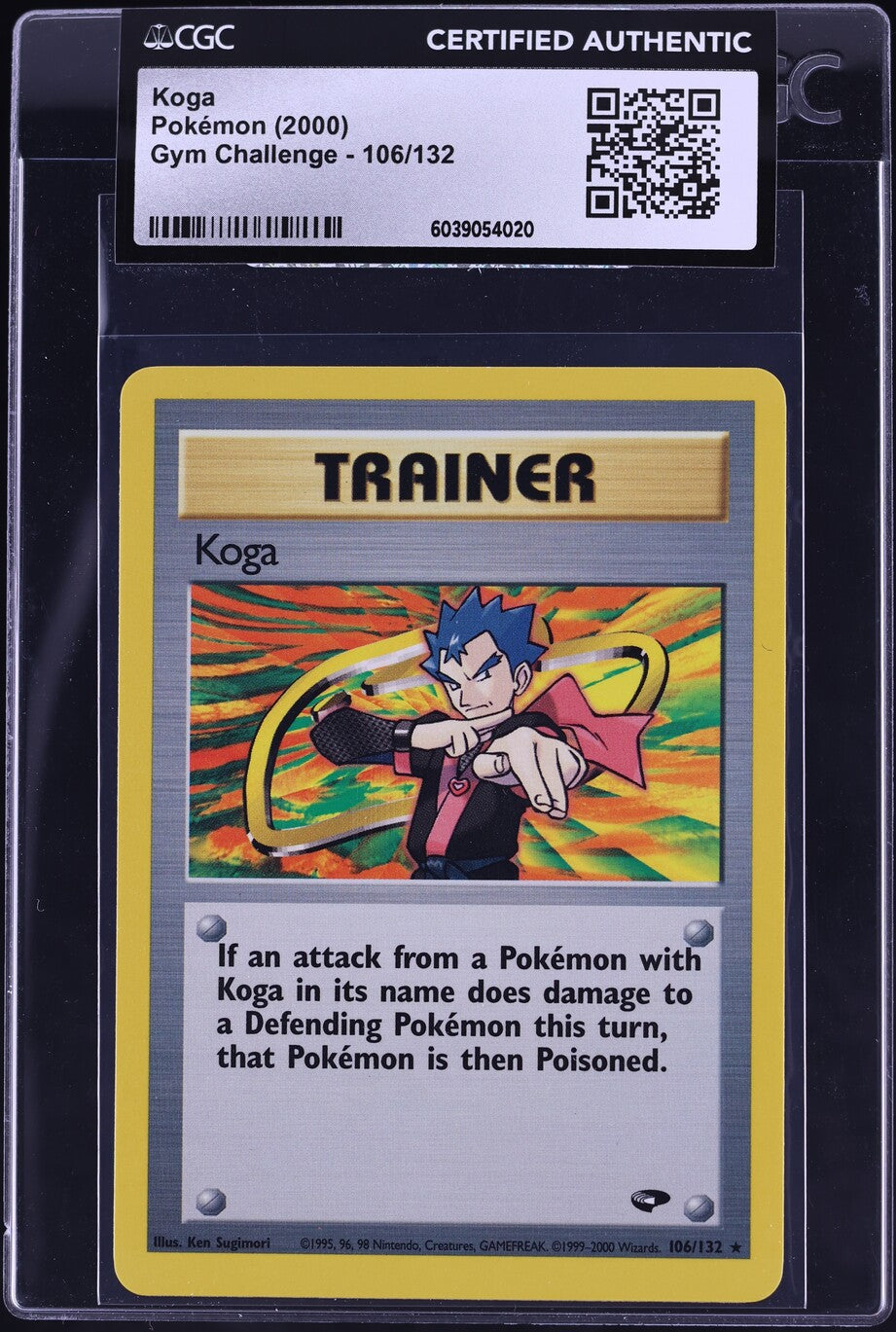 2000 Pokemon Gym Challenge Koga #106 CGC AUTH