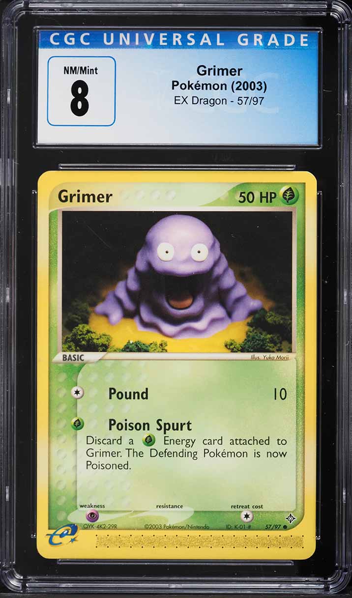 2003 Pokemon EX Dragon Grimer #57 CGC 8 NM-MT