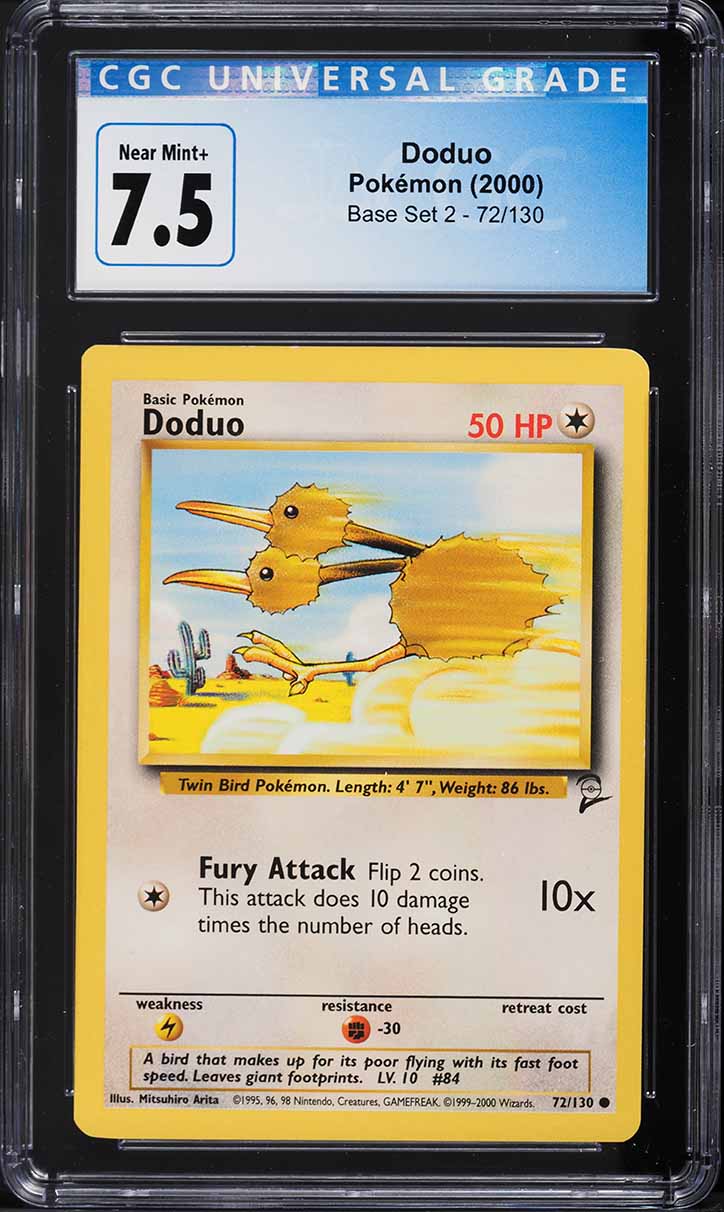 2000 Pokemon Base Set 2 Doduo #72 CGC 7.5 NRMT+