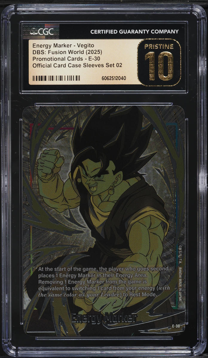 2025 Dragon Ball S Fusion World Promo Case Sleeves 2 Energy Marker Vegito CGC 10