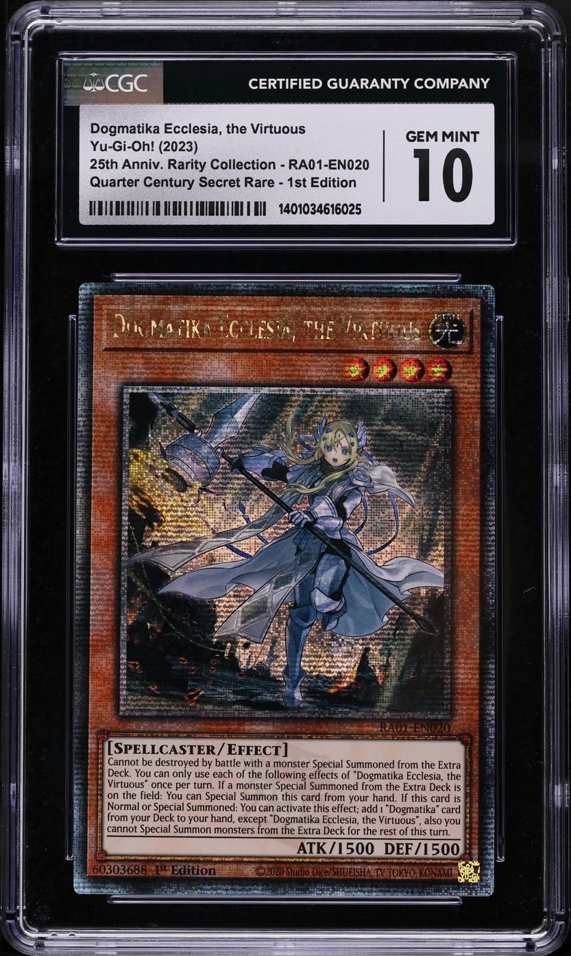 2023 Yu-Gi-Oh! 25th 1st Ed Dogmatika Ecclesia, The Virtuous #RA01-EN020 CGC 10