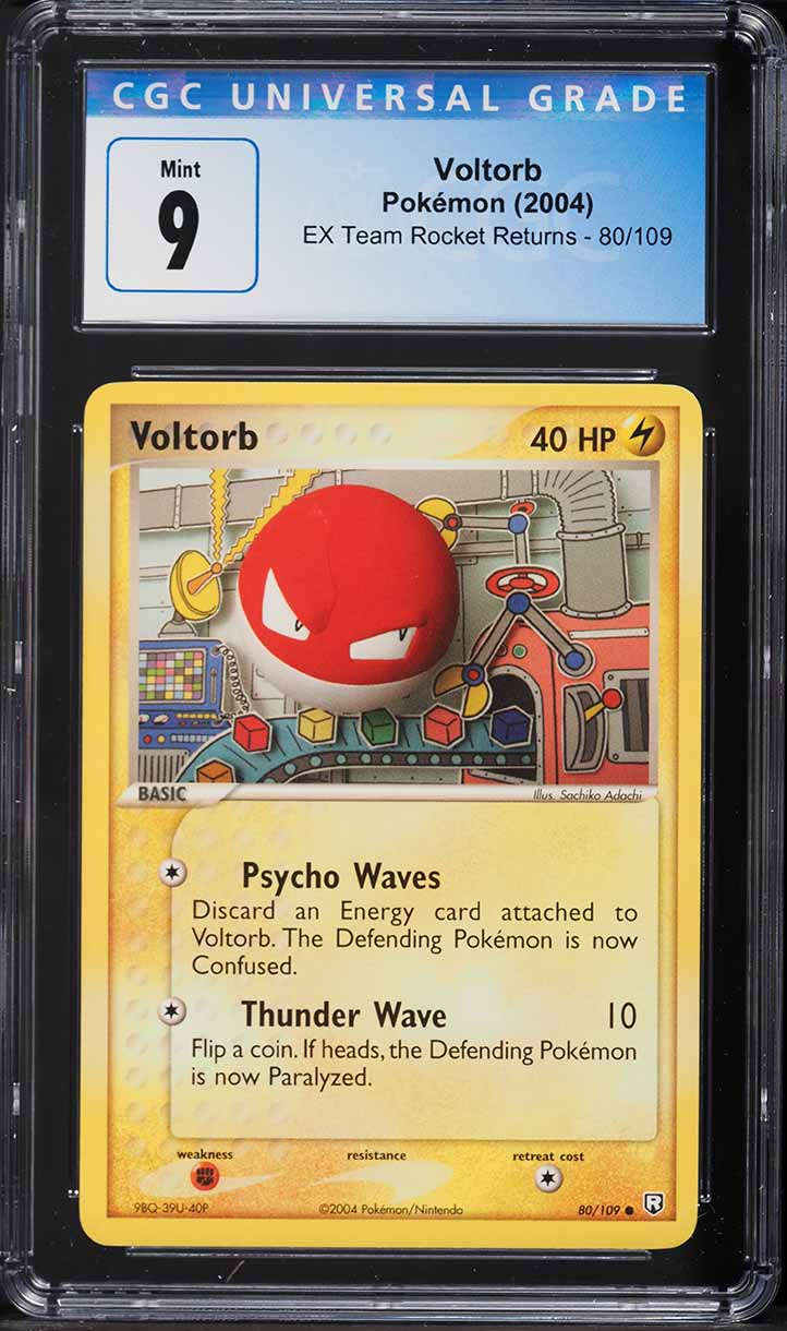 2004 Pokemon EX Team Rocket Returns Voltorb #80 CGC 9 MINT