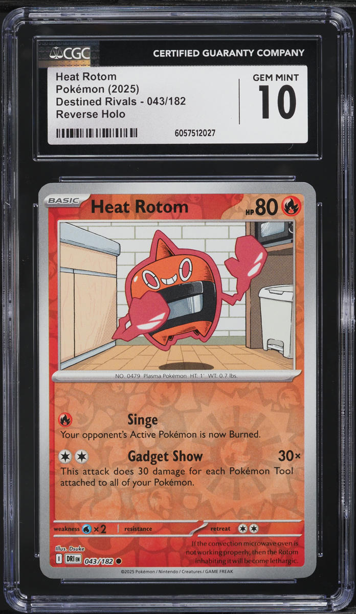 2025 Pokemon SV Destined Rivals Reverse Holo Heat Rotom #43 CGC 10 GEM MINT