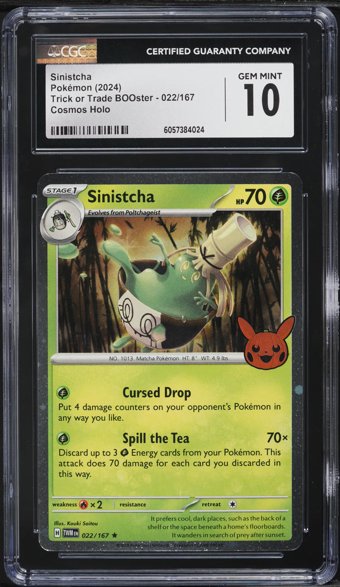 2024 Pokemon SV Trick Or Trade Cosmos Holo Sinistcha #22 CGC 10 GEM MINT