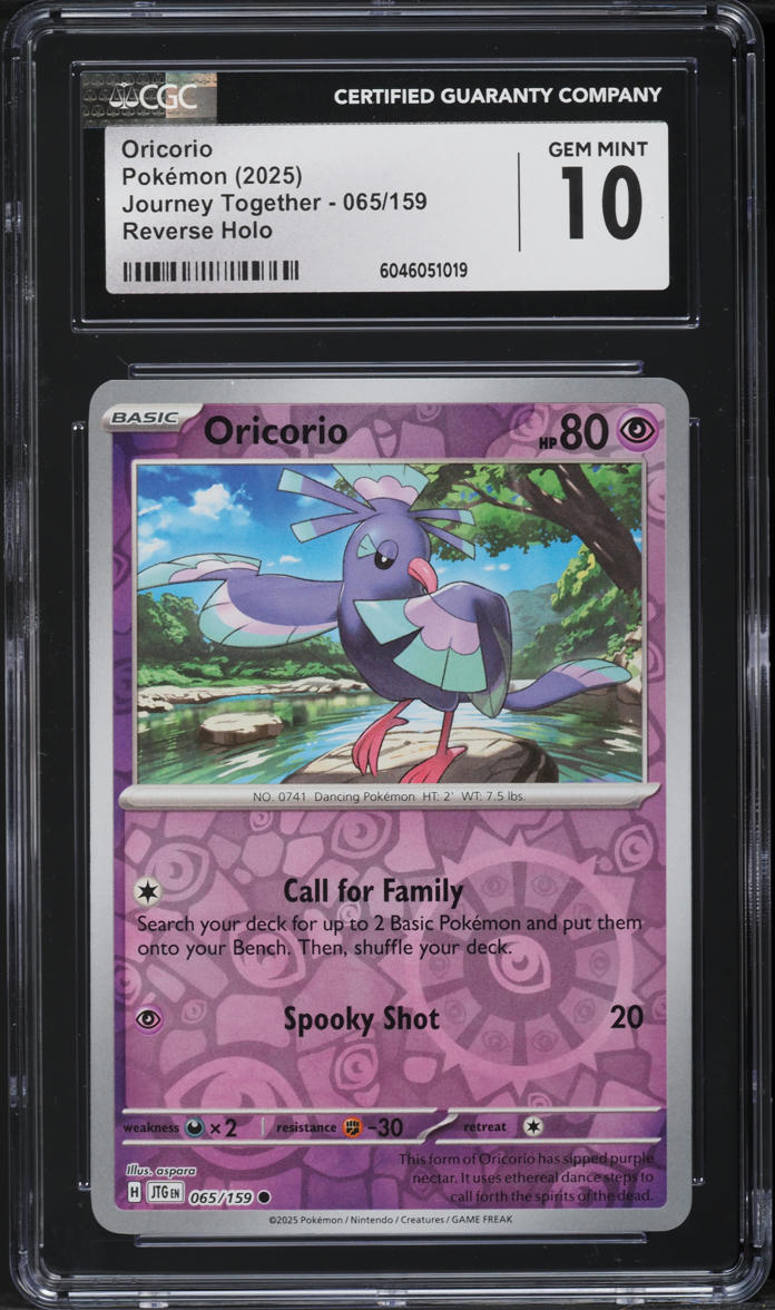2025 Pokemon SV Journey Together Reverse Holo Oricorio #65 CGC 10 GEM MINT