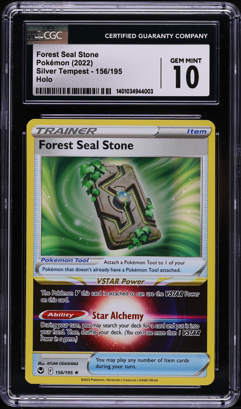 2022 Pokemon SWSH Silver Tempest Holo Forest Seal Stone #156 CGC 10 GEM MINT