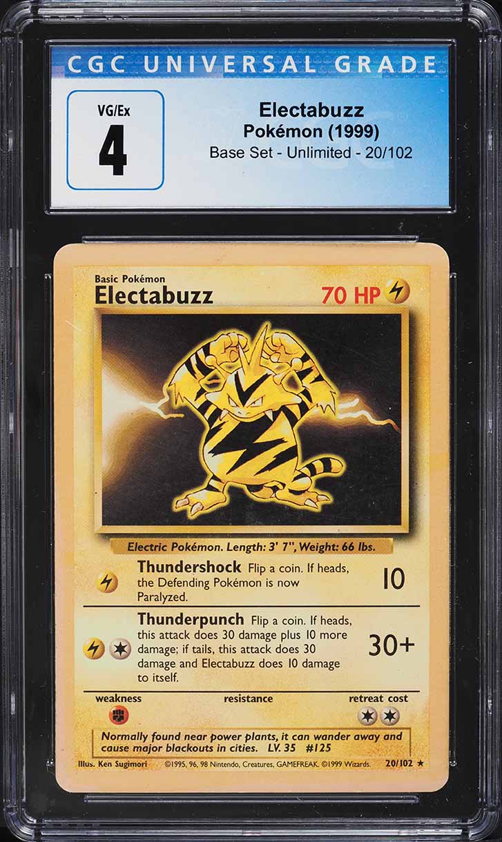 1999 Pokemon Base Set Electabuzz #20 CGC 4 VGEX