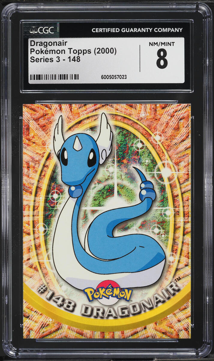 2000 Topps Pokemon Series 3 Dragonair #148 CGC 8 NM-MT