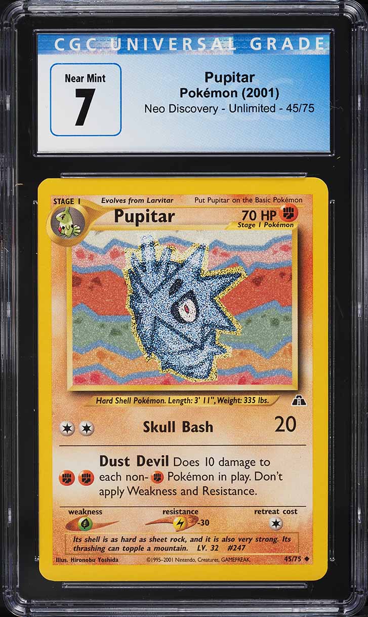 2001 Pokemon Neo Discovery Pupitar #45 CGC 7 NRMT