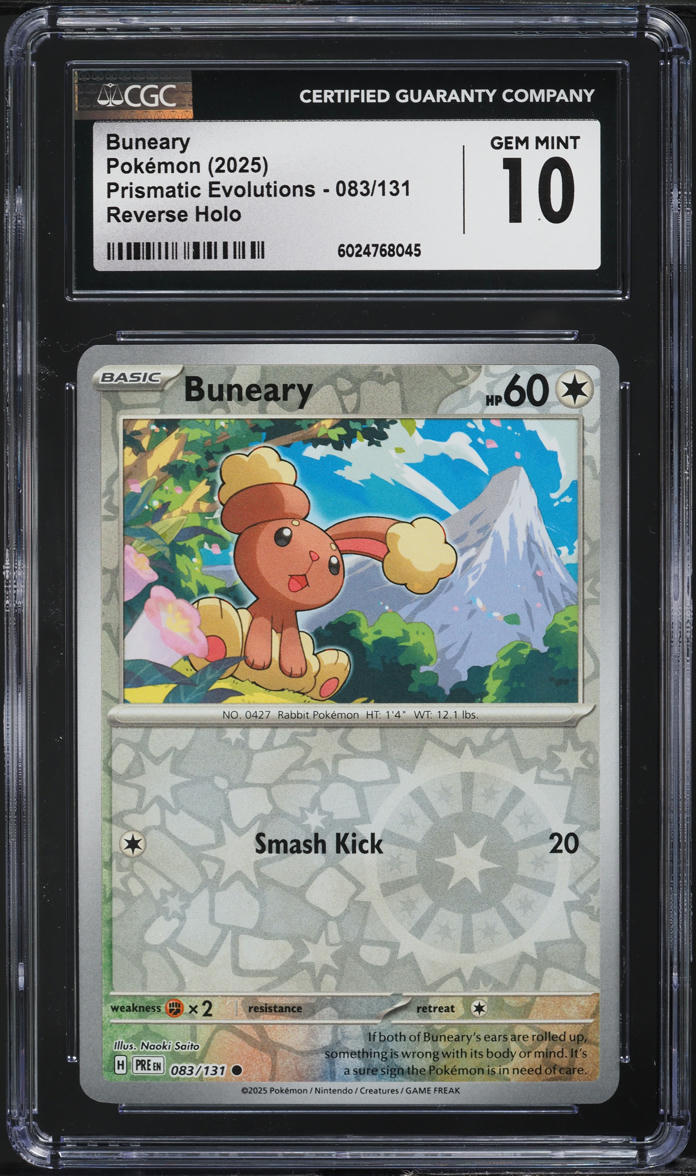 2025 Pokemon SV Prismatic Evolutions Reverse Holo Buneary #83 CGC 10 GEM MINT