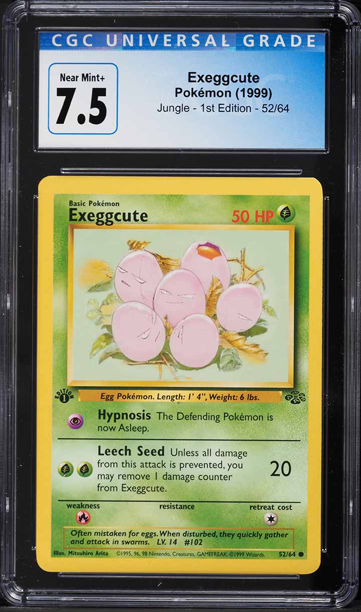 1999 Pokemon Jungle 1st Edition Exeggcute #52 CGC 7.5 NRMT+