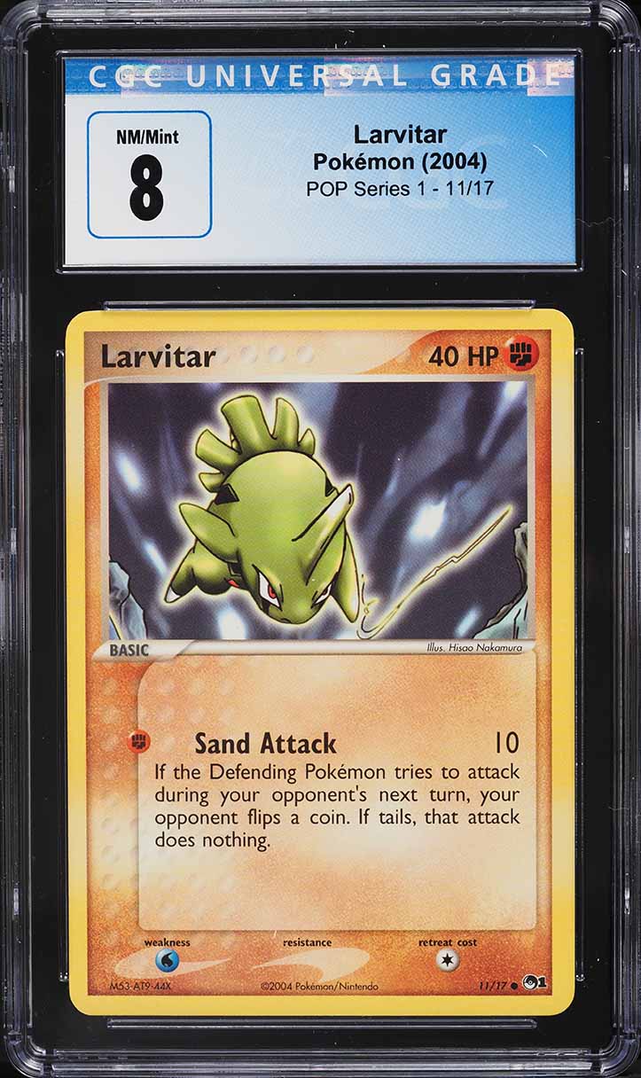 2004 Pokemon Pop Series 1 Larvitar #11 CGC 8 NM-MT