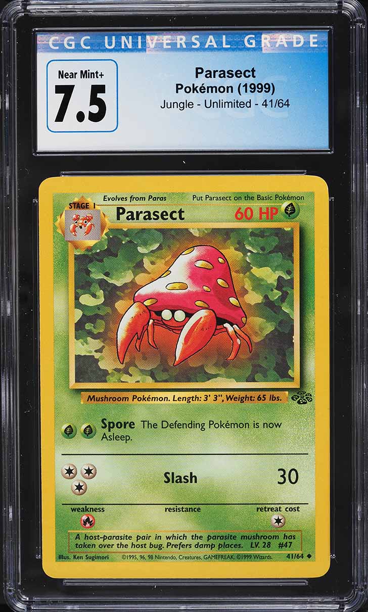 1999 Pokemon Jungle Parasect #41 CGC 7.5 NRMT+