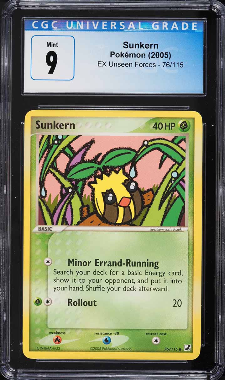 2005 Pokemon EX Unseen Forces Sunkern #76 CGC 9 MINT