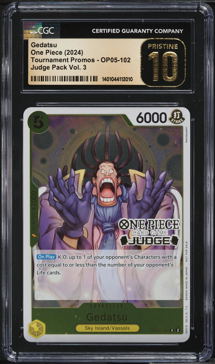 2024 One Piece Tournament Promo Judge Vol 3 Gedatsu #OP05-102 CGC 10 PRISTINE