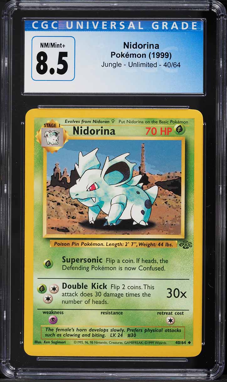 1999 Pokemon Jungle Nidorina #40 CGC 8.5 NM-MT+