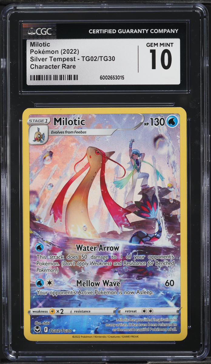 2022 Pokemon SWSH Silver Tempest Character Rare Milotic #TG02 CGC 10 GEM MINT