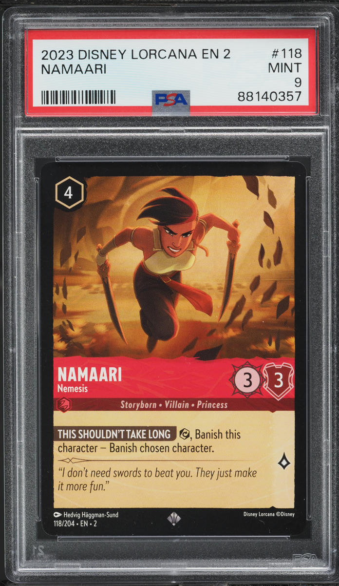 2023 Disney Lorcana Rise Of The Floodborn Namaari #118 PSA 9 MINT