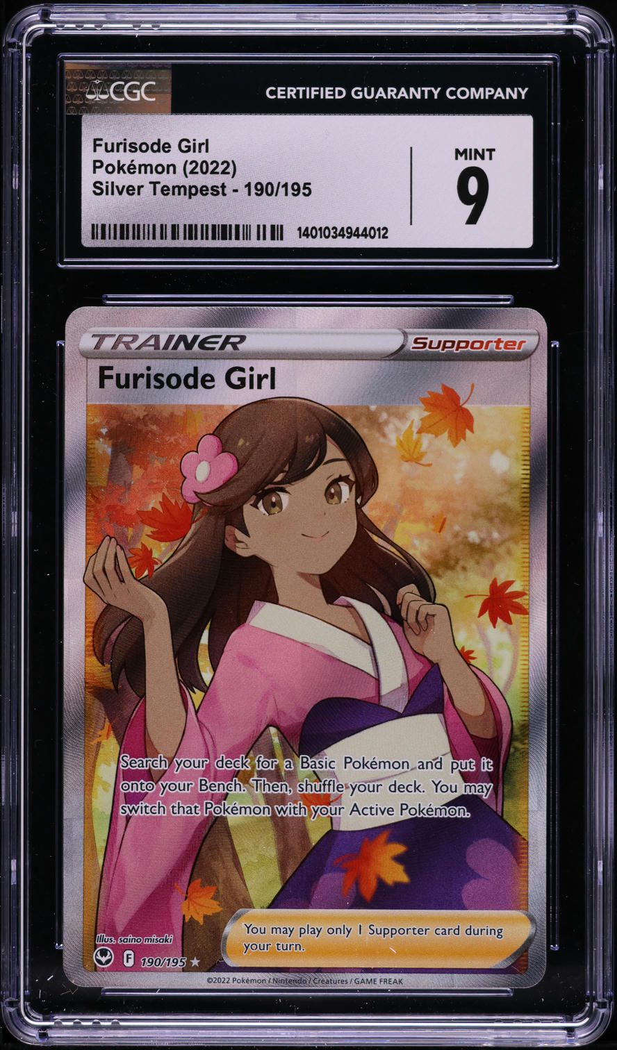 2022 Pokemon Sword & Shield Silver Tempest Full Art Furisode Girl #190 CGC 9