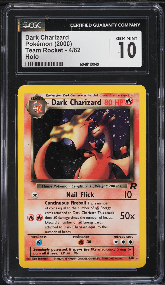 2000 Pokemon Team Rocket Holo Dark Charizard #4 CGC 10 GEM MINT