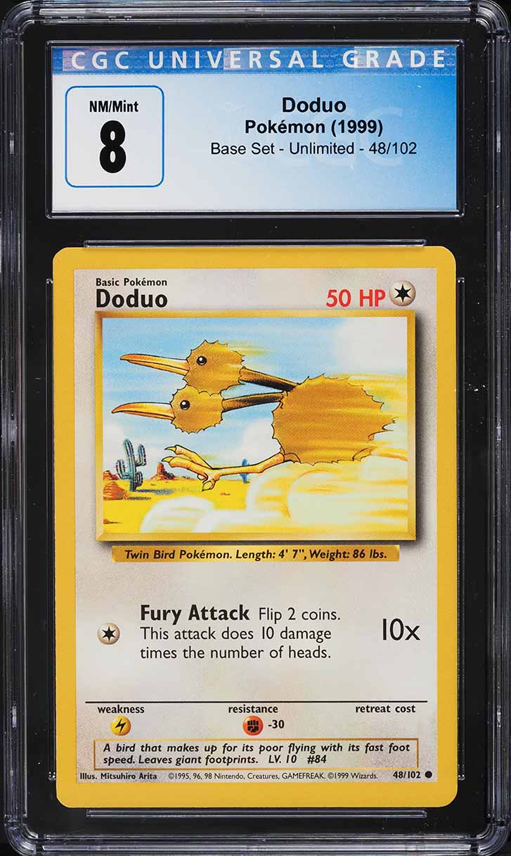 1999 Pokemon Base Set Doduo #48 CGC 8 NM-MT