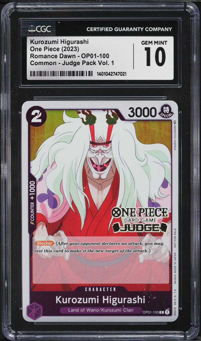 2023 One Piece Romance Dawn Judge Pack Vol. 1 Kurozumi Higurashi #OP01100 CGC 10