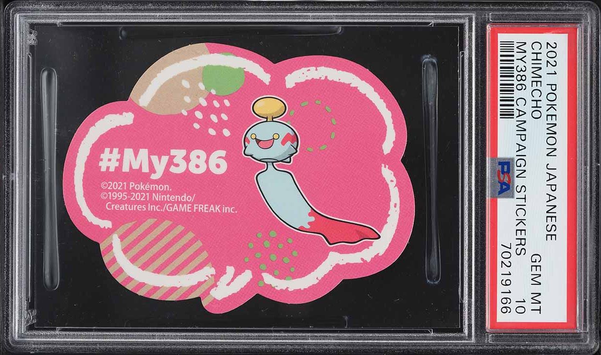 2021 Pokemon Japanese My386 Campaign Stickers Chimecho PSA 10 GEM MINT