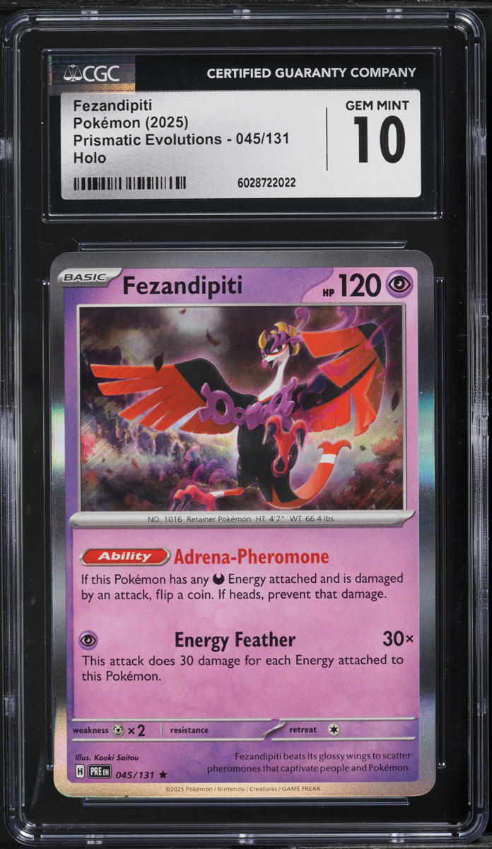2025 Pokemon SV Prismatic Evolutions Holo Fezandipiti #45 CGC 10 GEM MINT