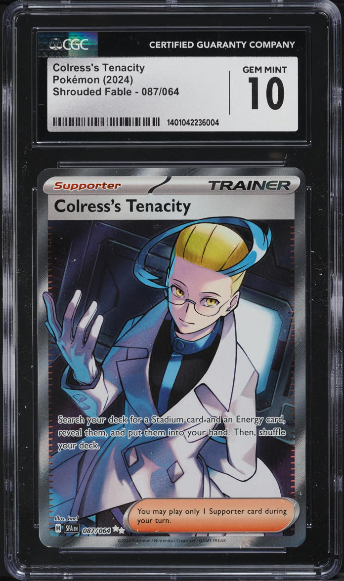 2024 Pokemon Scarlet & Violet Shrouded Fable Colress's Tenacity #87 CGC 10 GEM