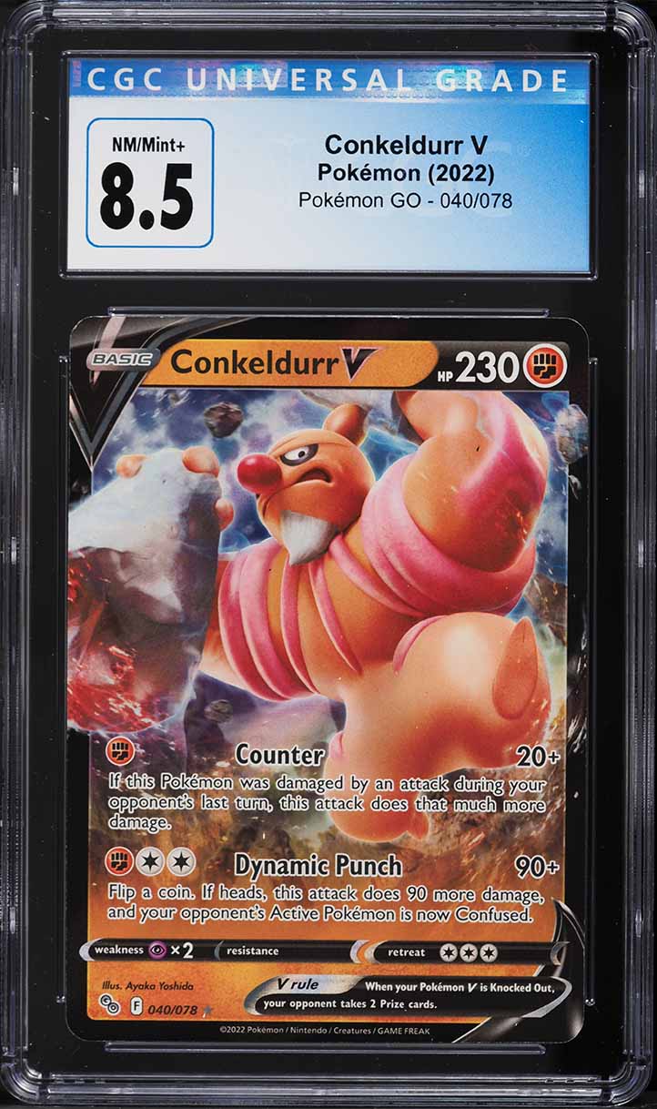 2022 Pokemon Sword & Shield Pokemon GO Conkeldurr V #40 CGC 8.5 NM-MT+