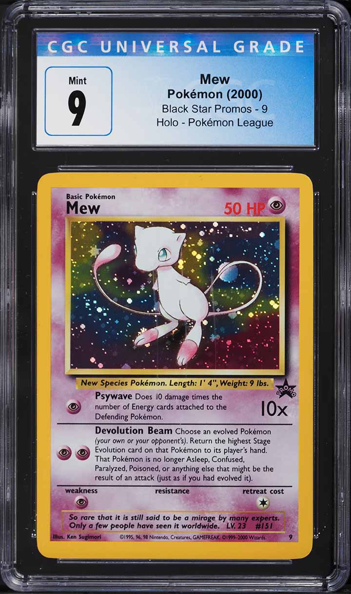 2000 Pokemon League Black Star Promo Holo Mew #9 CGC 9 MINT