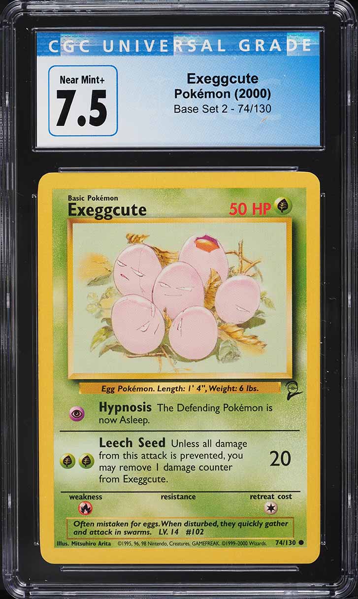 2000 Pokemon Base Set 2 Exeggcute #74 CGC 7.5 NRMT+