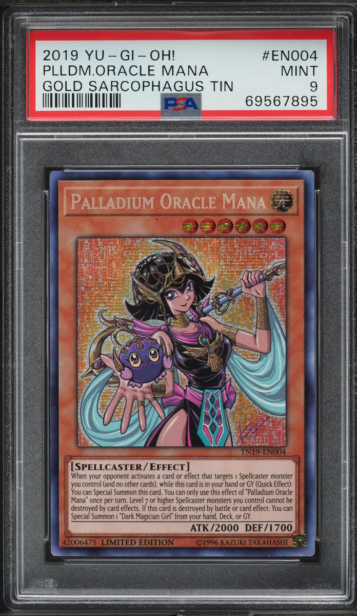 2019 Yu-Gi-Oh! Gold Sarcophagus Tin Palladium Oracle Mana #TN19-EN004 PSA 9 MINT