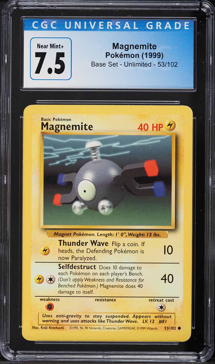 1999 Pokemon Base Set Magnemite #53 CGC 7.5 NRMT+