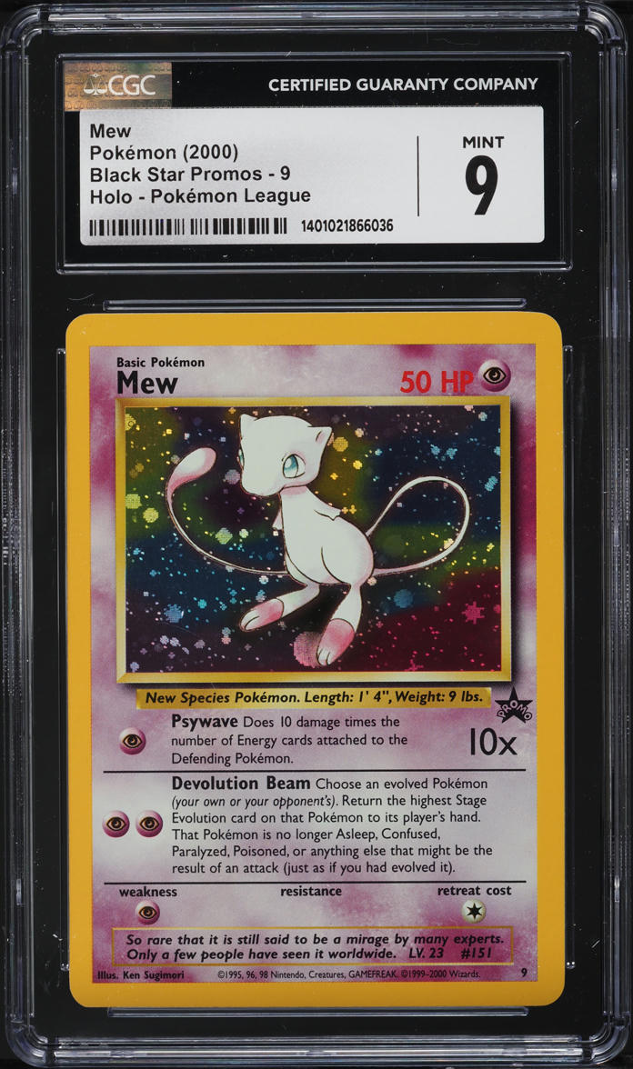 2000 Pokemon League Black Star Promo Holo Mew #9 CGC 9 MINT