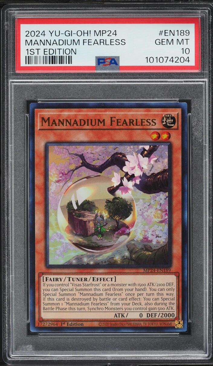 2024 Yu-Gi-Oh! MP24 1st Edition Mannadium Fearless #MP24-EN189 PSA 10 GEM MINT