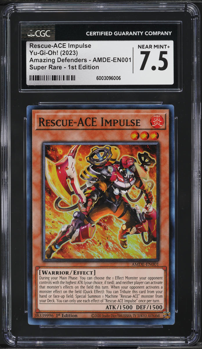 2023 Yu-Gi-Oh! Amazing Defenders 1st Ed Rescue-ACE Impulse #AMDE-EN001 CGC 7.5