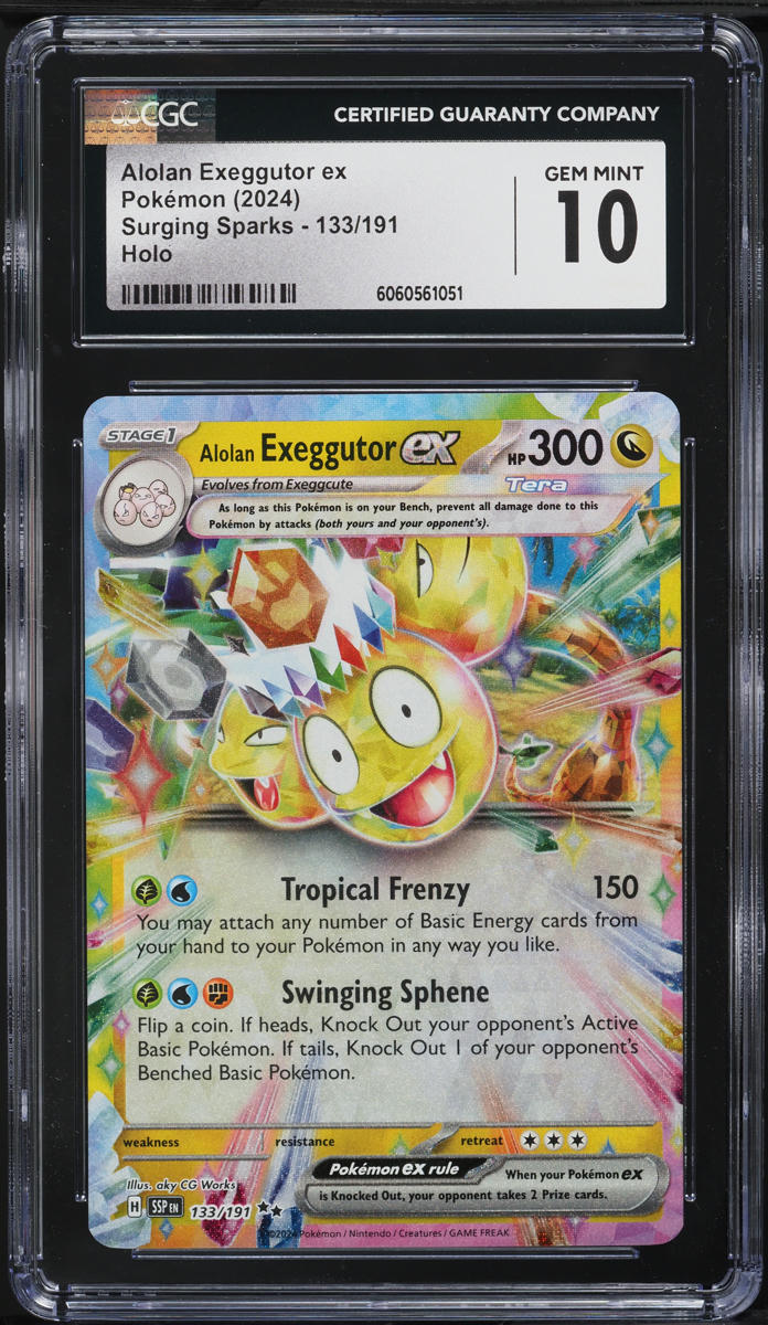 2024 Pokemon SV Surging Sparks Holo Alolan Exeggutor ex #133 CGC 10 GEM MINT