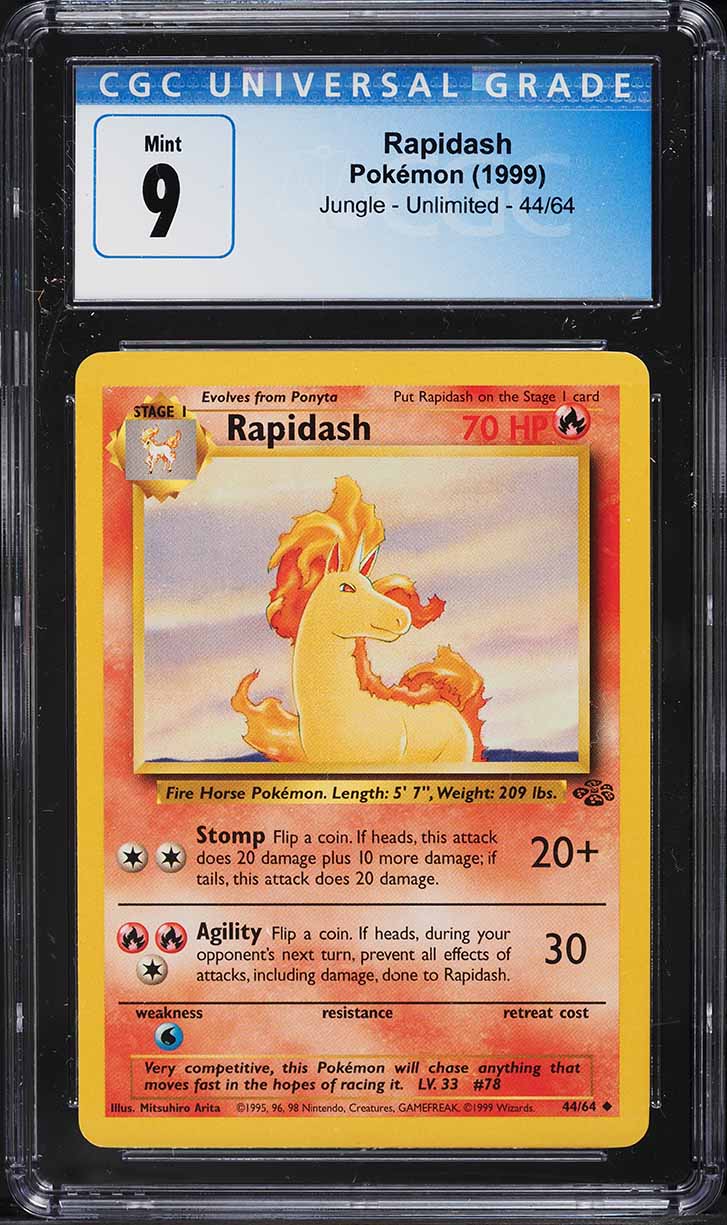 1999 Pokemon Jungle Rapidash #44 CGC 9 MINT