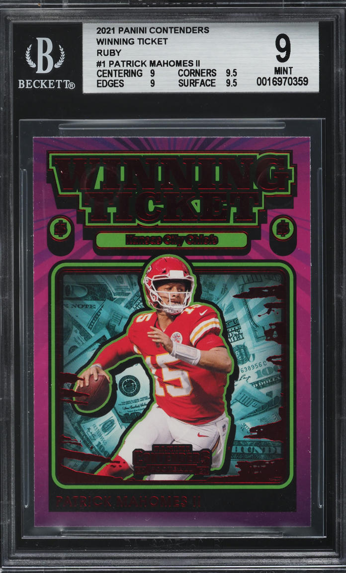 2021 Panini Contenders Winning Ticket Ruby Patrick Mahomes II #WT-PMA BGS 9 MINT