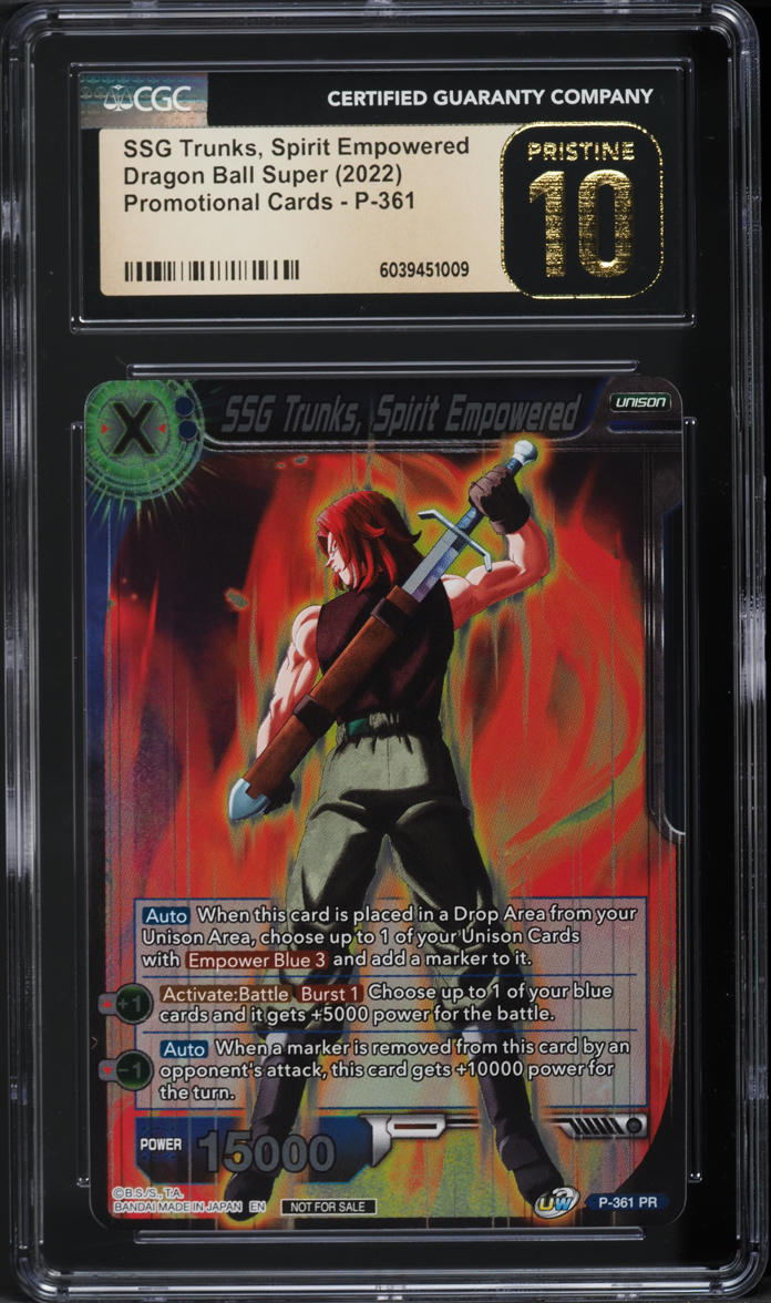 2022 Dragon Ball Super Promo SSG Trunks, Spirit Empowered #P-361 CGC 10 PRISTINE
