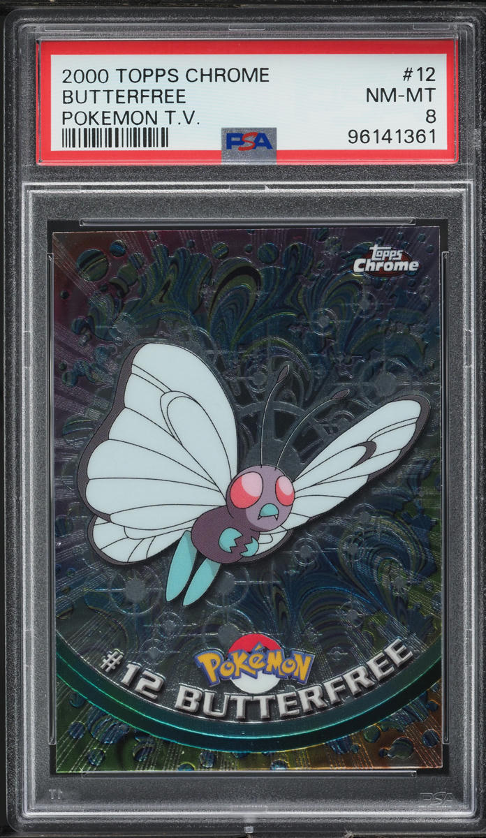 2000 Topps Chrome Pokemon Series 1 Butterfree #12 PSA 8 NM-MT