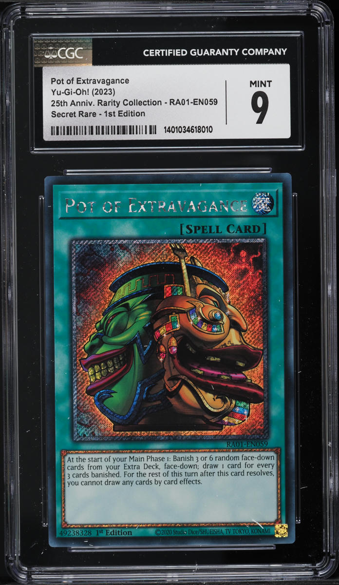 2023 Yu-Gi-Oh! 25th Anniversary 1st Ed Pot Of Extravagance #RA01-EN059 CGC 9