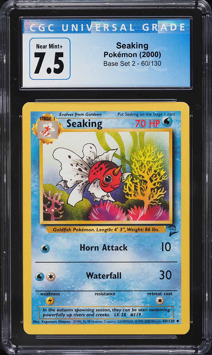 2000 Pokemon Base Set 2 Seaking #60 CGC 7.5 NRMT+