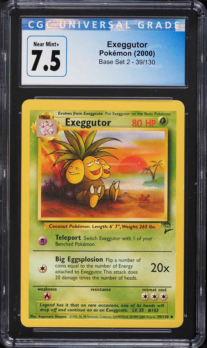 2000 Pokemon Base Set 2 Exeggutor #39 CGC 7.5 NRMT+