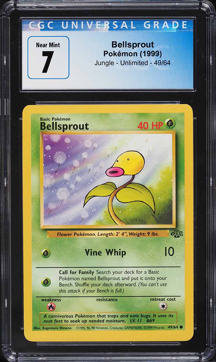 1999 Pokemon Jungle Bellsprout #49 CGC 7 NRMT