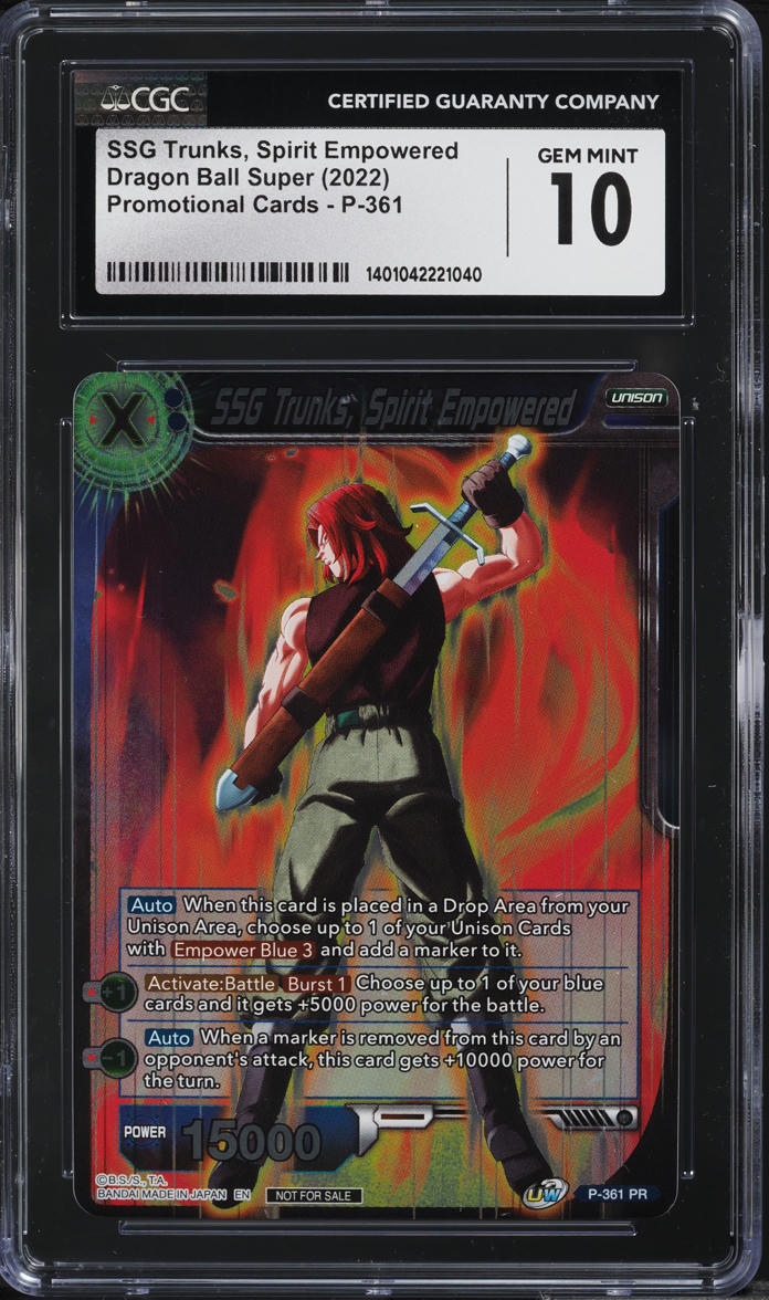 2022 Dragon Ball Super Promo SSG Trunks, Spirit Empowered #P-361 CGC 10 GEM MINT